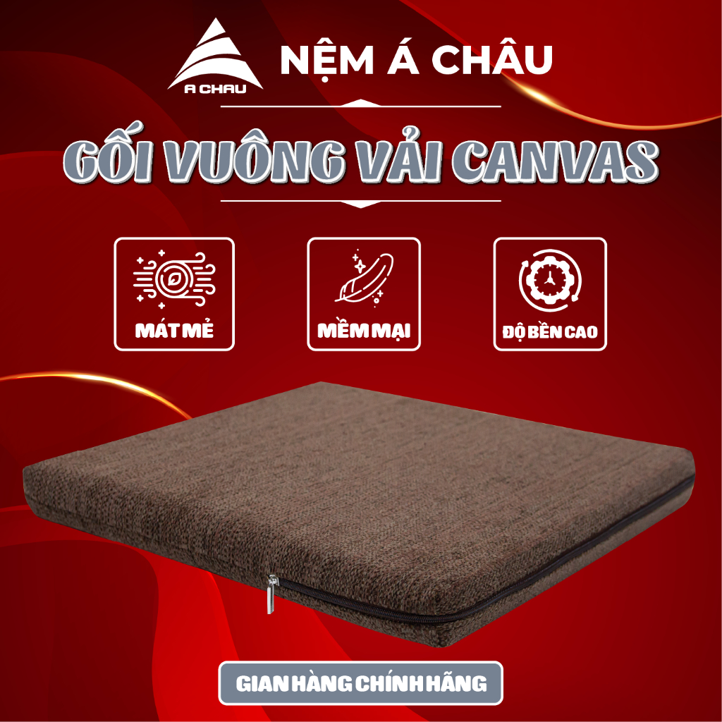 Nệm Vuông Vải Canvas Á Châu 50x50cm - Dùng ngồi bệt, kê trên ghế, độ dày 5/10cm