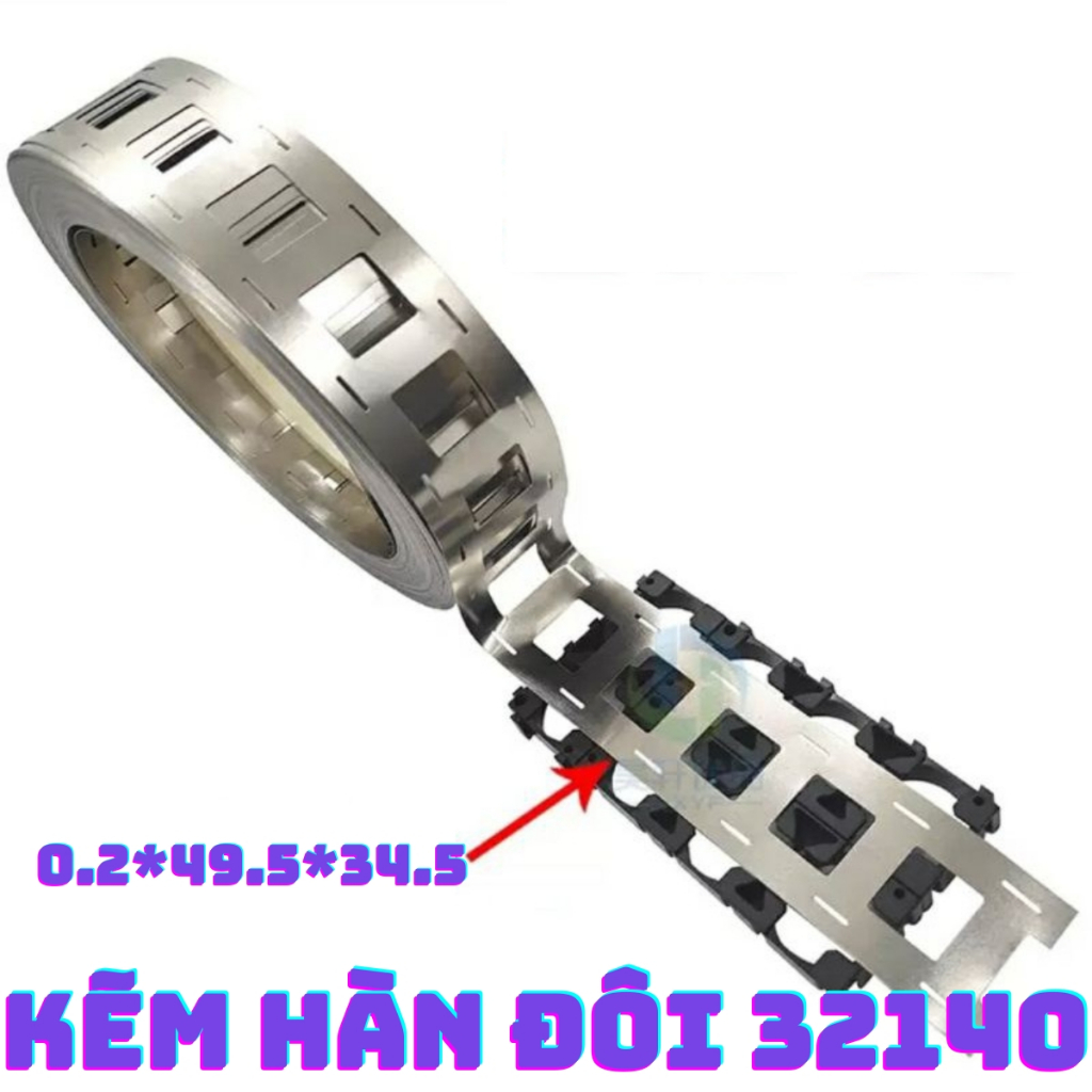 Kẽm hàn đôi cho pin 32140 33140 có sử dụng khung đỡ pin