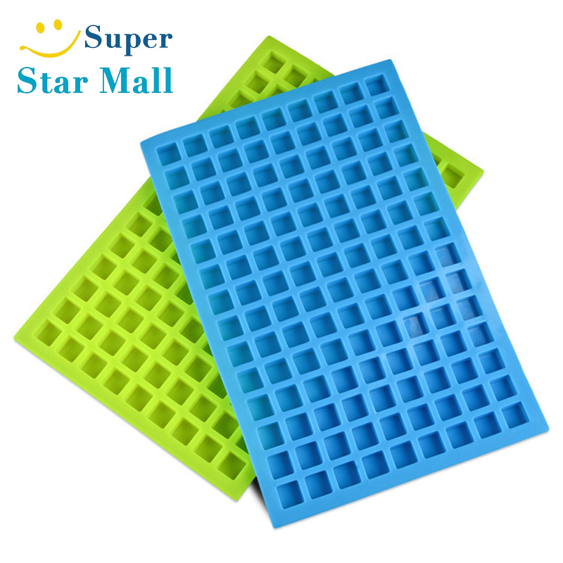 Khoang 126 vuông nhỏ khuôn silicon không dính cho sô cô la Kẹo cứng khối đá lập phương Gummy (29.3x19.4x1.2cm)