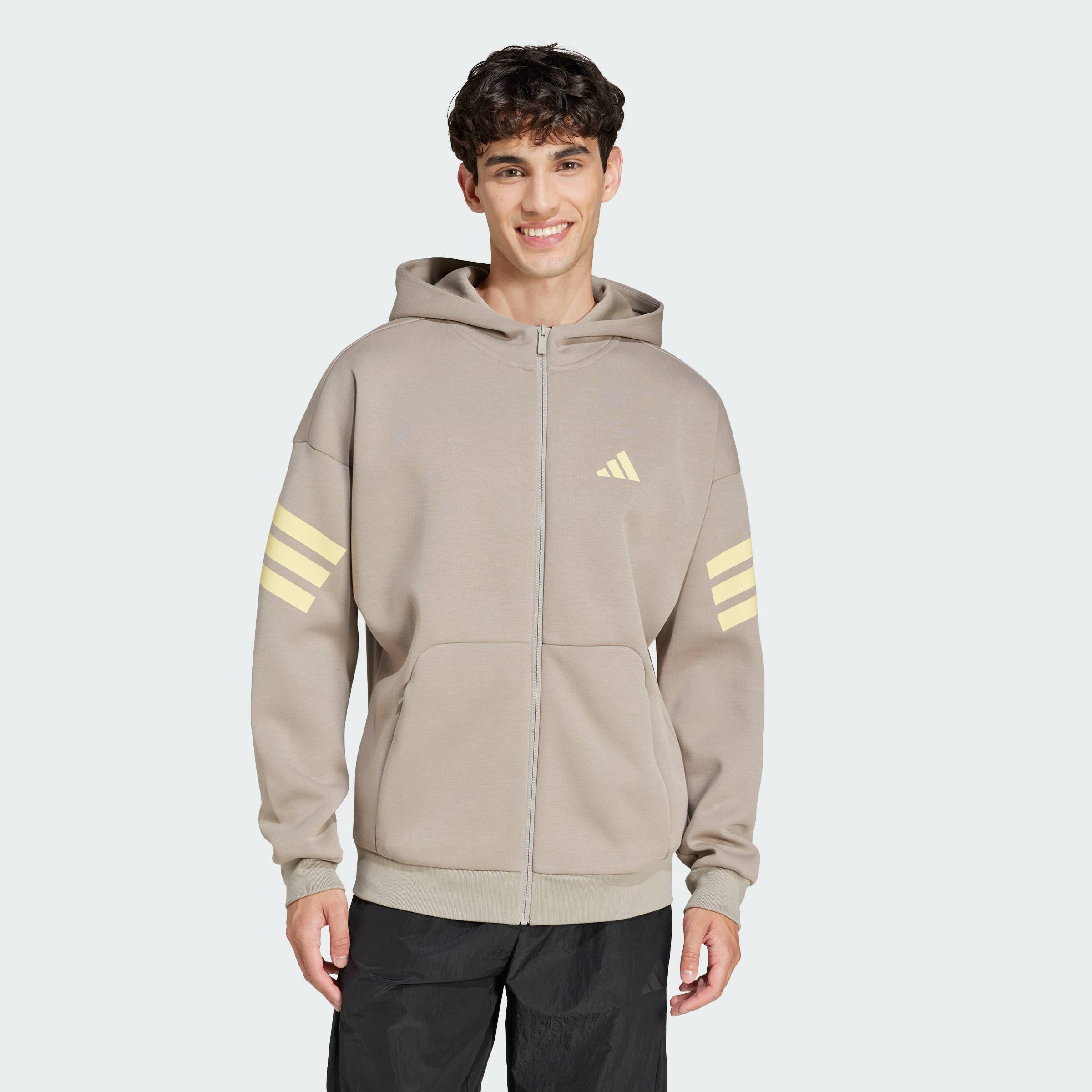 adidas Phong cách sống Áo Hoodie Khóa Kéo 3 Sọc Future Icons Nam Be JD4832