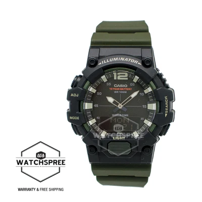 [WatchSpree] Casio Men's Analog-Digital Combination Dark Green Resin Band Watch HDC700-3A HDC-700-3A