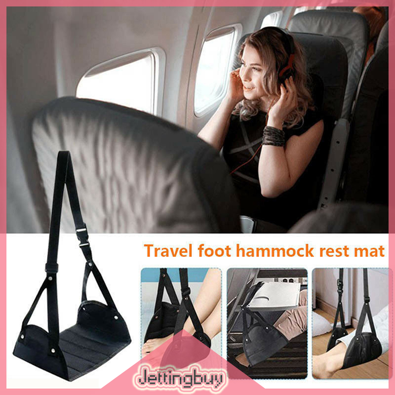 Jettingbuy Flash Sale Airplane Footrest Adjustable Foot Rest Feet Hammock