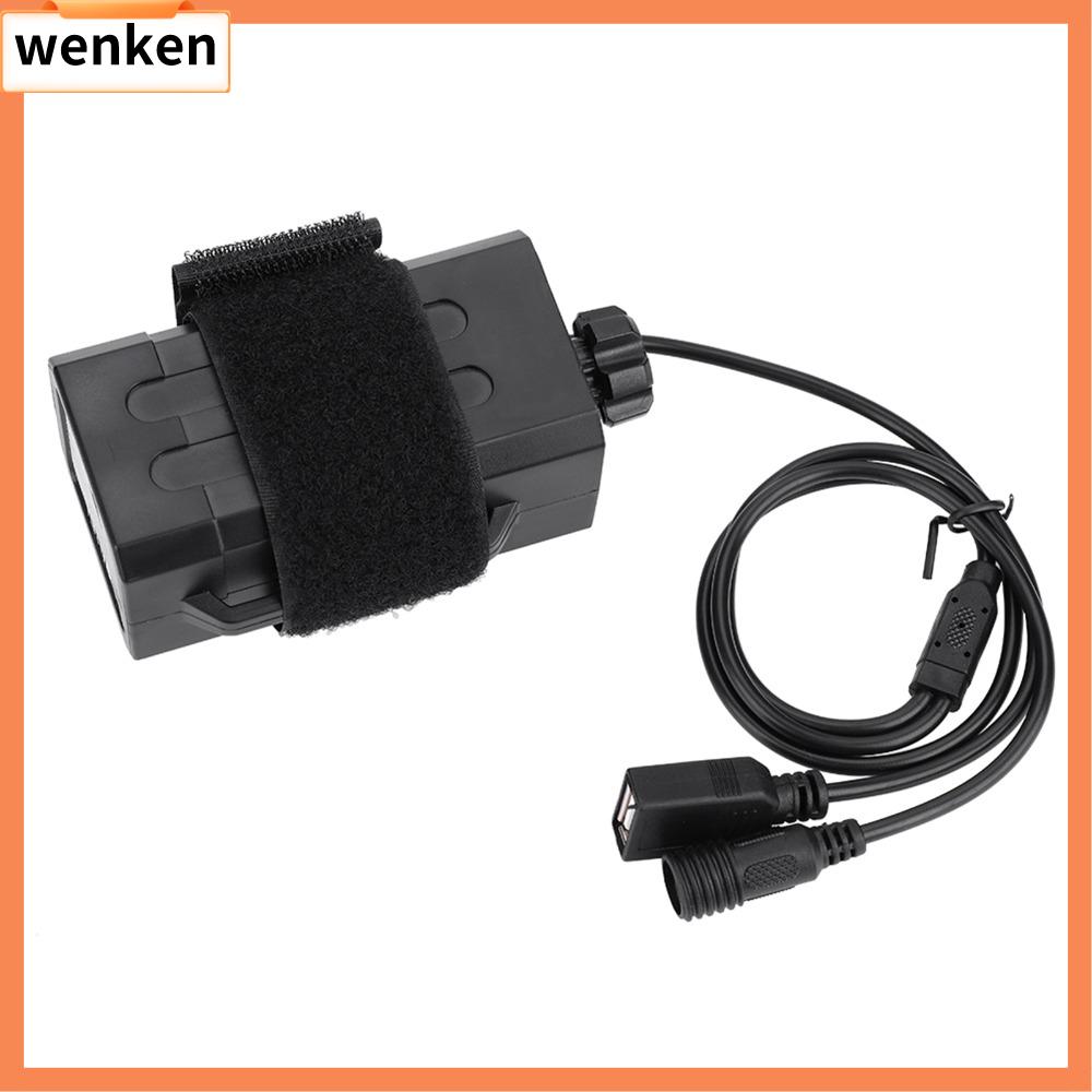 WENKEN Giao diện USBDC Vỏ pin Chống thấm nước 5V/8.4V Giá đỡ hộp pin Bền bỉ Đen Hộp đựng pin dự phòng Hoạt động ngoài trời