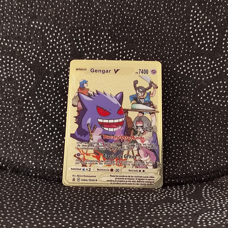 2023 Metal Pokemon Cards Letters Spanish Charizard Pikachu Gengar Mewtwo  Shiny Iron Pokémon GX Vmax EX Game Children Toys