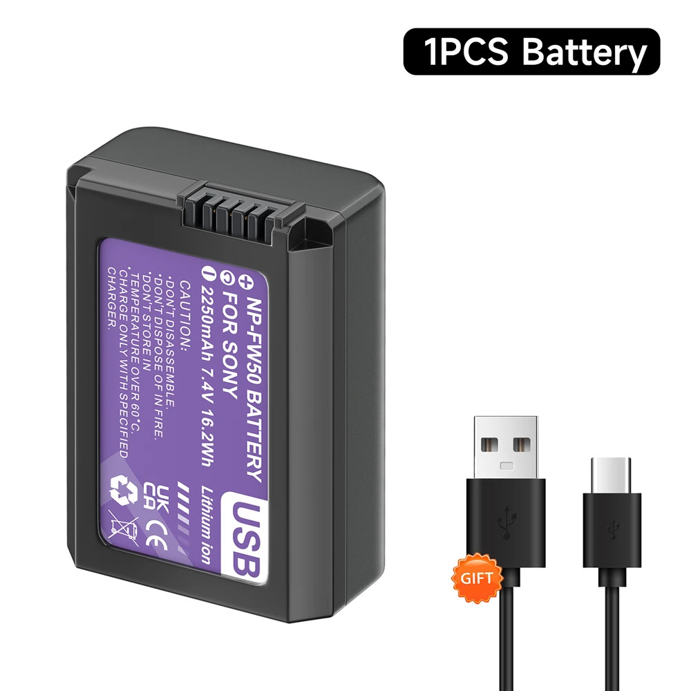 Brand new New Upgrade 2250mAh NP-FW50 NPFW50 Sony ZV-E10 Alpha A6400 A6000 A6300 A6500 A5100 A7 A7II