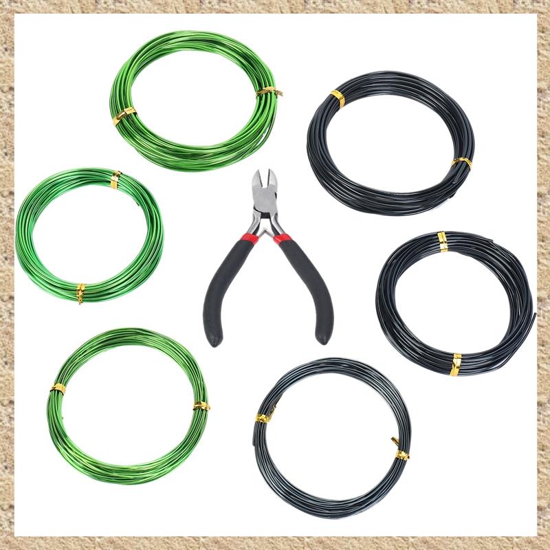 (TFKD) 7PCS 5M Training Wires with Wire Cutter Kit Anodized Aluminum Anti-Corrosion Rust Resistant