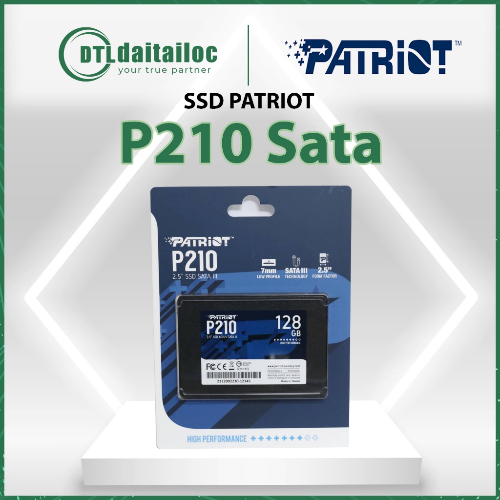 Ổ Cứng Laptop SSD Patriot P210 SATA3 125GB 256GB - Hàng Chính Hãng