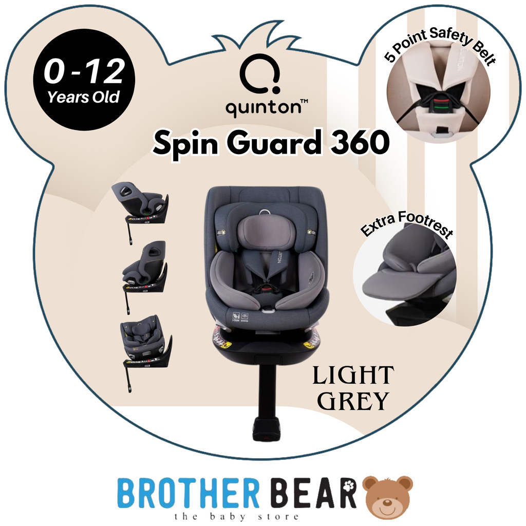 Quinton Spinguard 360 - Cream / Light Grey / Charcoal Grey from [NB-12YRS] | BABY BROTHER BEAR