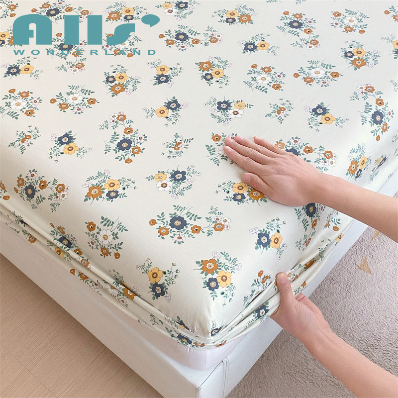 Alls' Wonderland Premium Cotton Bed Sheet 1000TC Soft Floral Bedsheets Queen Flower Mattress Cover Protector ราคา 365 บาท*ส่งฟรี