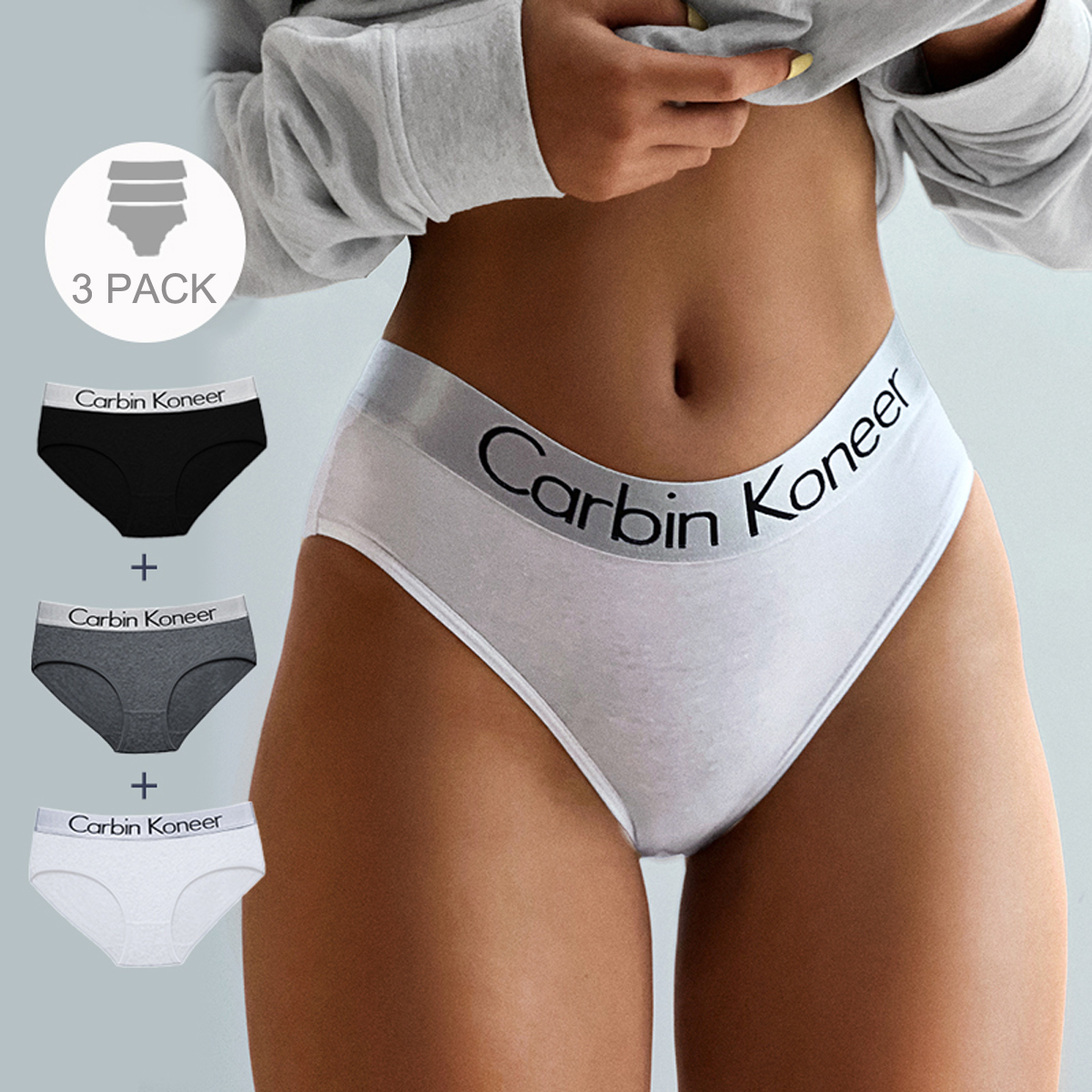 Carbin Koneer Carousel Logo Underwear, Hipster Panties for