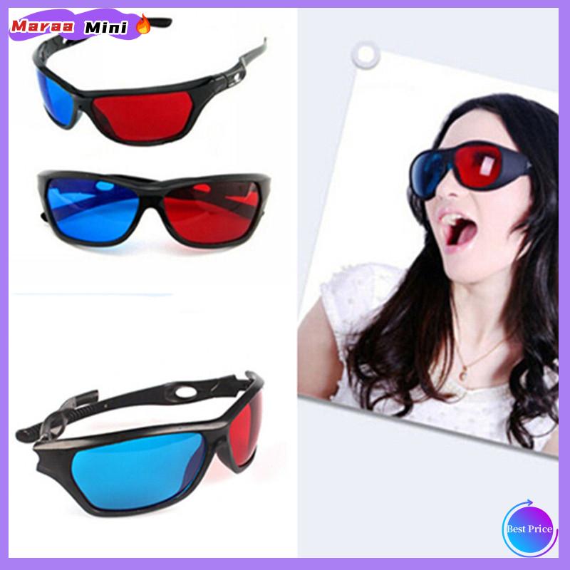 Maraa 3D Glasses Red Blue Black Frame For Dimensional Anaglyph TV Movie DVD Game Harga 3 Ringgit*Penghantaran Percuma