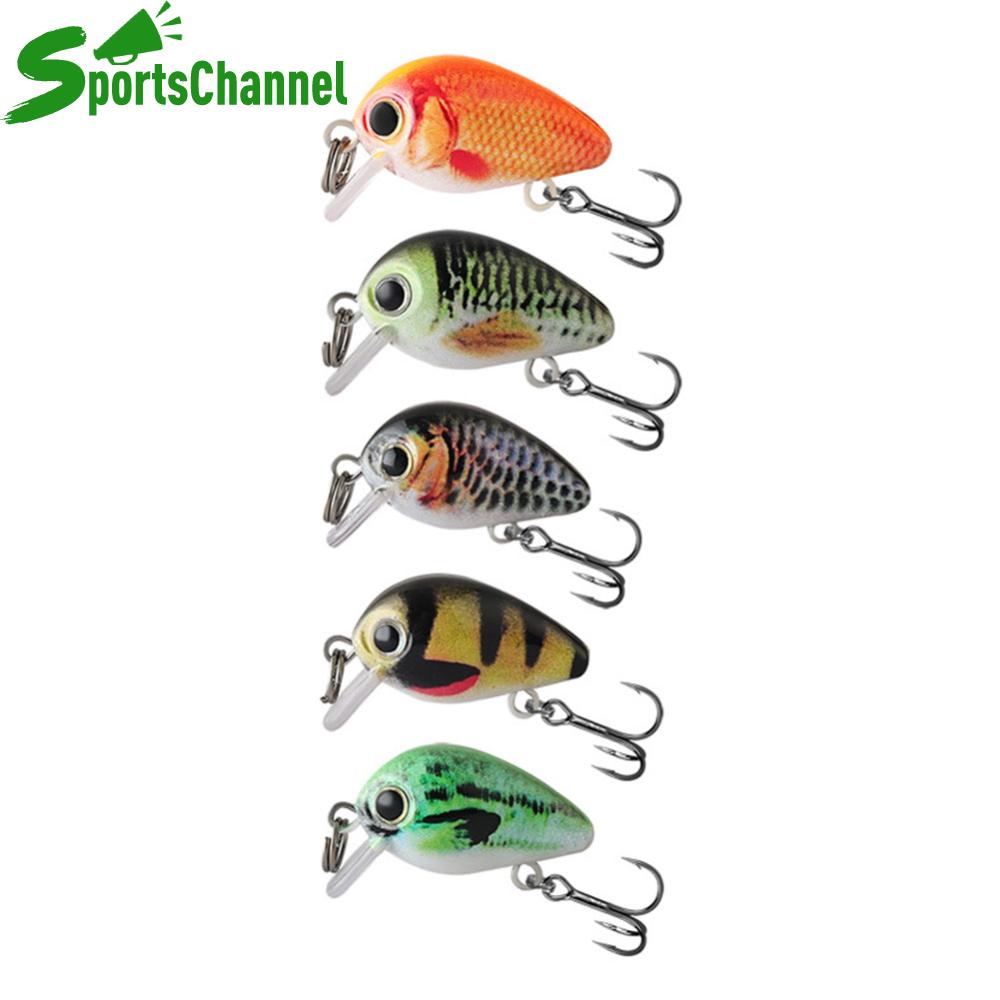 5pcs Mini Crankbait Mồi Câu Cá 30mm 2G nổi wobbler Mồi Nhân Tạo cứng swimbait cho Pike walleye Bass