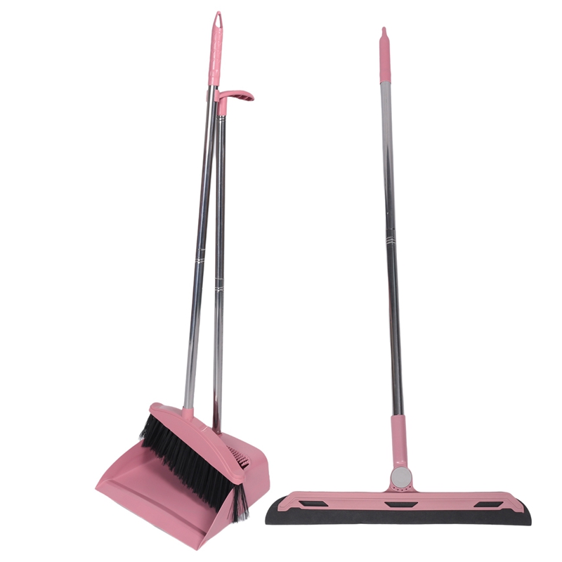 Dustpan Broom Set Floor Wiper Household Cleaning Long Handle Cleaning Set for Lobby Household Kitchen Cleaning