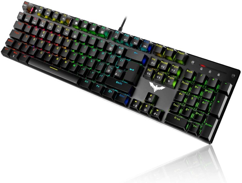 HAVIT Mechanical Gaming Keyboard 105 Keys UK Layout, Blue Switch