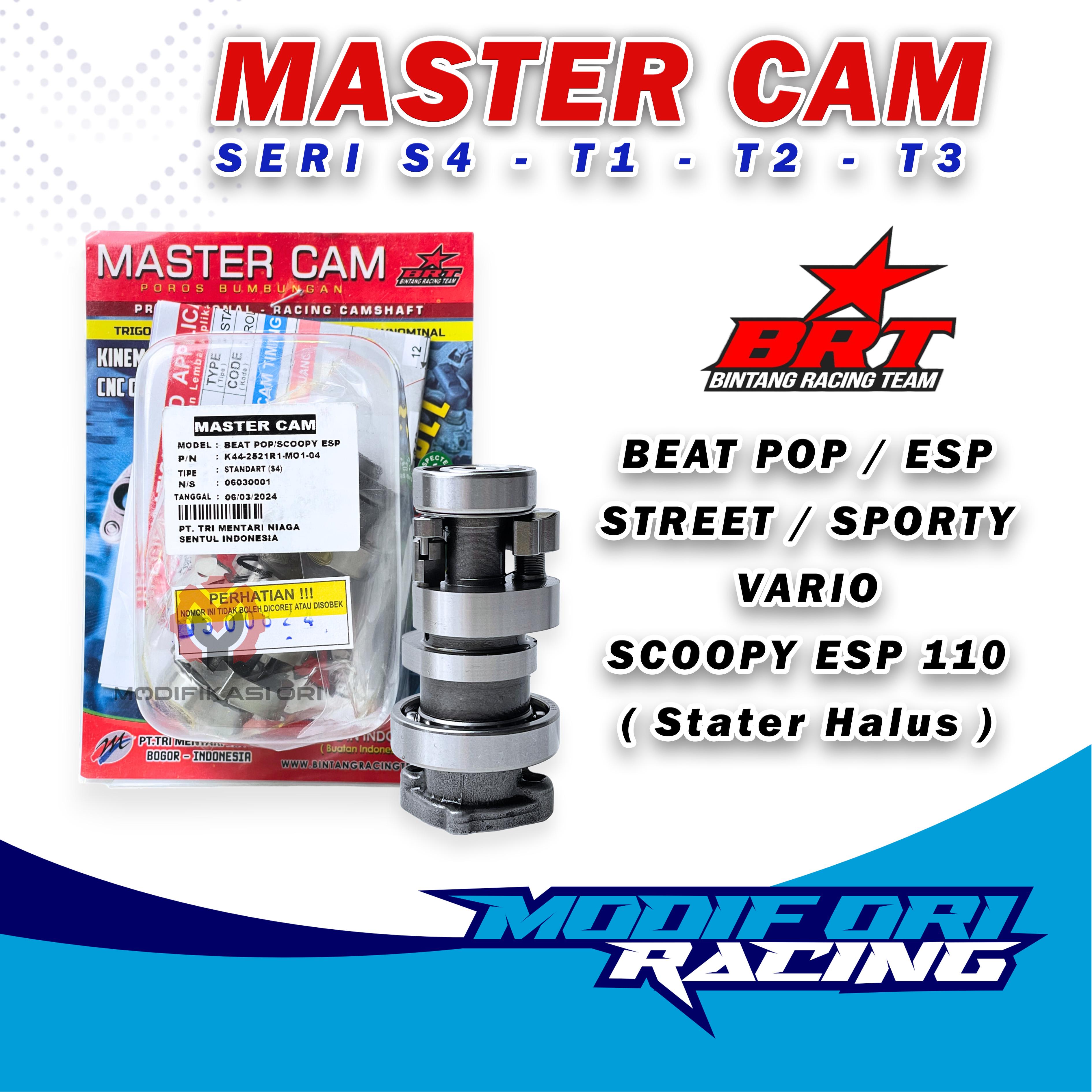 Noken AS BRT Beat ESP Scoopy ESP Beat POP Starter Halus Master CAM BRT BEAT Camshaft S4 T1 T2 T3 Harga 525,800 rupiah*Gratis Ongkir