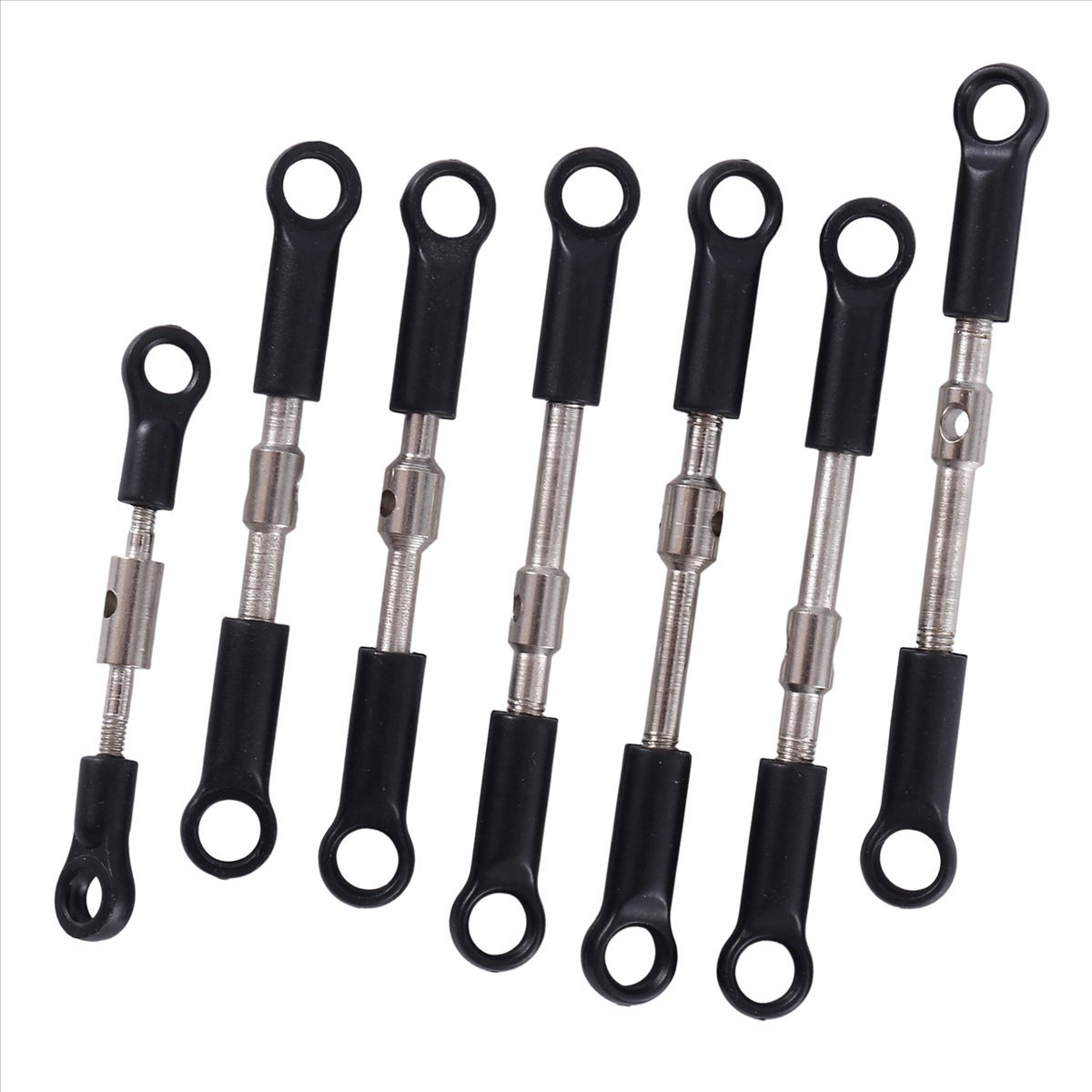 7Pcs Front Rear Tie Rod Linkage Servo Link Rod Set for 144001 144010 124016 124017 124019 RC Car Spare Parts