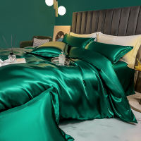 Dansunreve Silk Satin Bedding Set 4 IN 1 Premium Soft Quality Fitted Bedsheet Set Duvet cover and Pillowcase Bedding Set Single Queen King