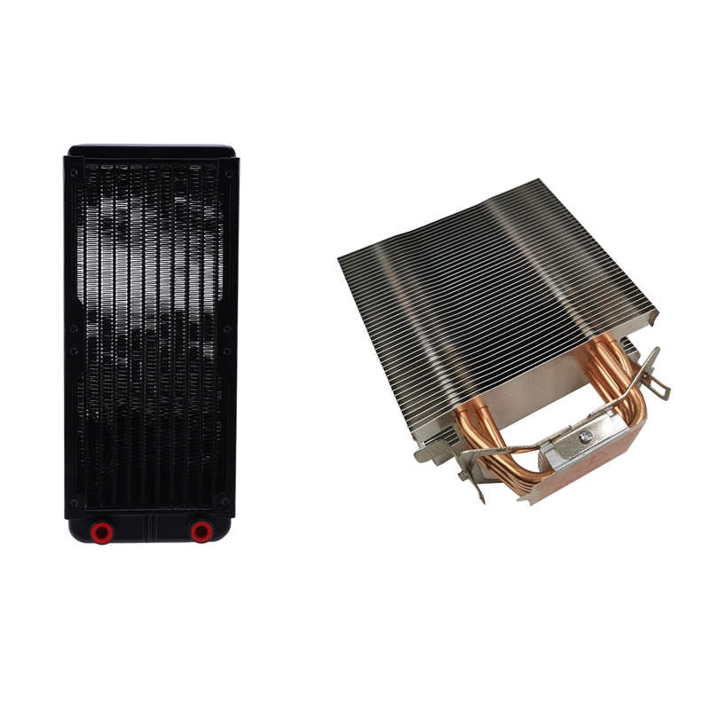 2Set 24cm 10 Tubes Aluminum Alloy Computer Radiator with 12cm CPU Cooler Without Fan 6 Heat Pipe Fanless Cpu Heatsink