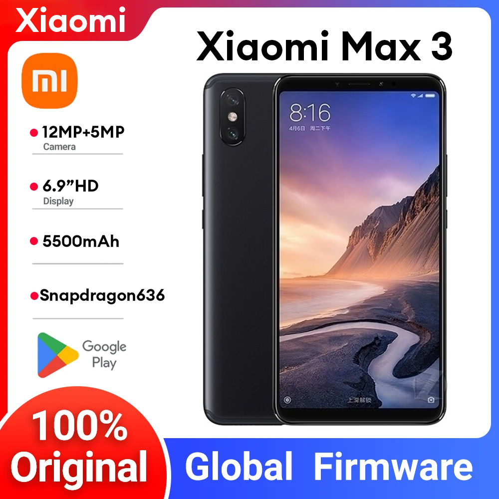Xiaomi Mi Max 3 64Gb 4G Ram 5500Mah Battery Ai Face Unlock Local