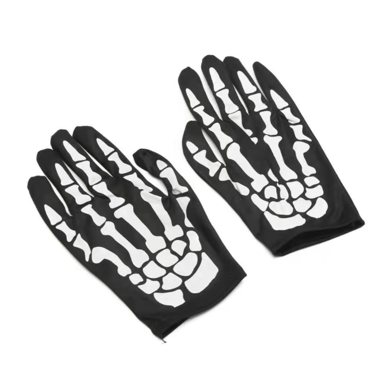 【Ready Stock】 Halloween Skeleton Gloves Skull Face Mask Party Cosplay Costume Supplies Outdoor