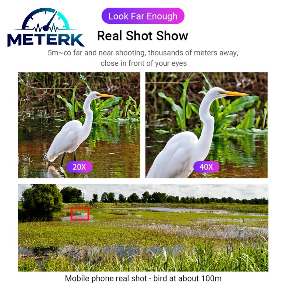 เลนส์กล้อง เลนส์ถ่ายภาพคุณภาพสูง Meterk APEXEL APL-20-40XCR50 20-40X ซูมกล้องโทรทรรศน์ตาข้างเดียว 50 มม เลนส์เทเลโฟโต้โลหะ 4K HD เคลือบหลายชั้นพร้อมขาตั้งสามขา คลิปโทรศัพท์สำหรับการดูนก/ ดูดาว / ล่าสัตว์ / แคมป์ปิ้ง / เดินป่า / Tr