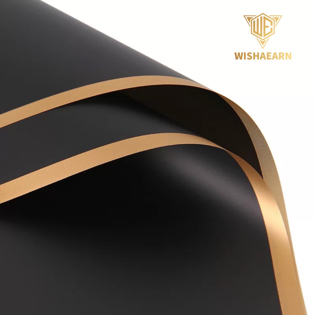 20 Sheets GOLD RIM Waterproof Flower Wrapping Paper Bouquet Gift Florist Wrap Wrapper Kertas Pembalut Bunga Hadiah