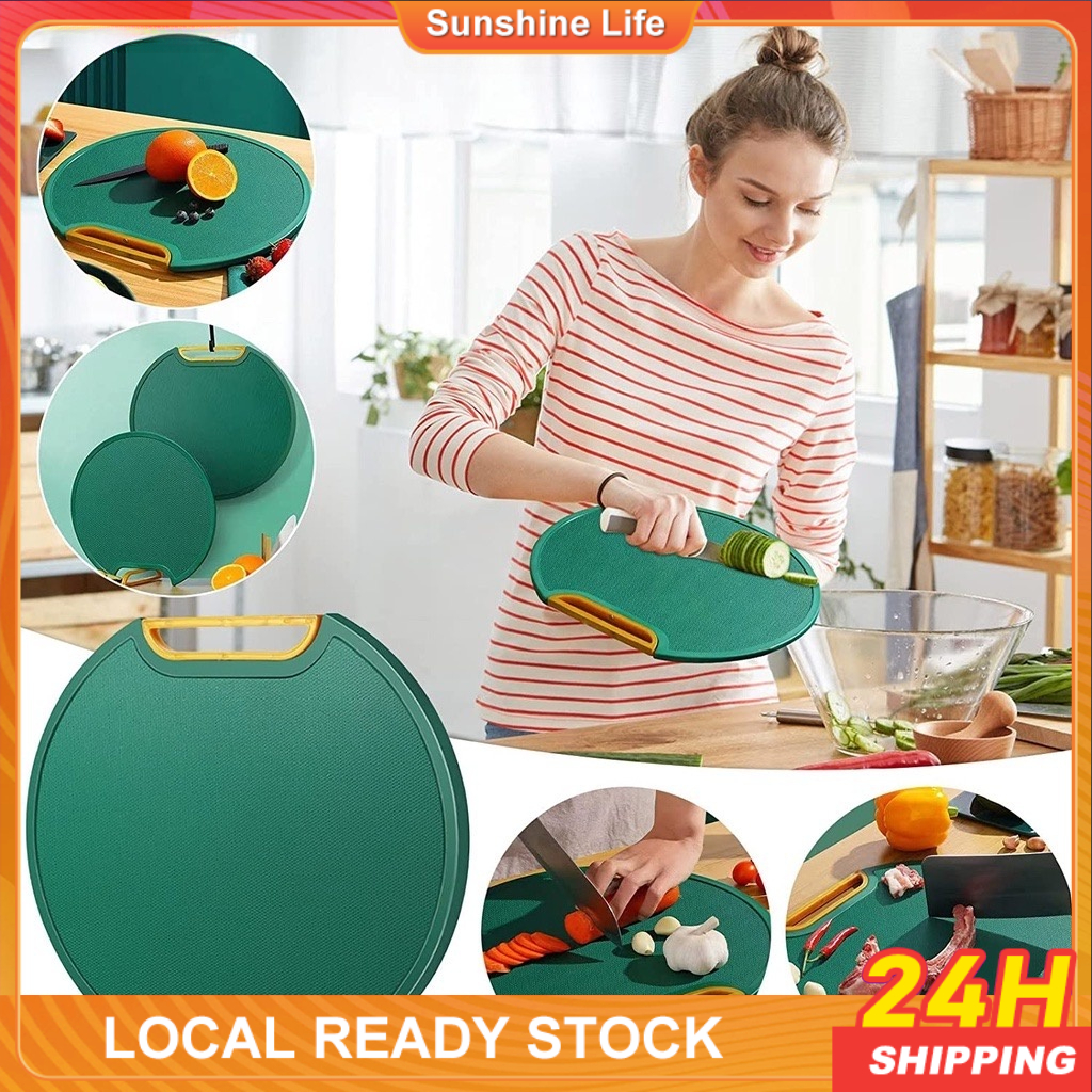 Household Food-Grade PE Non-Slip Round Chopping Board by nobrand