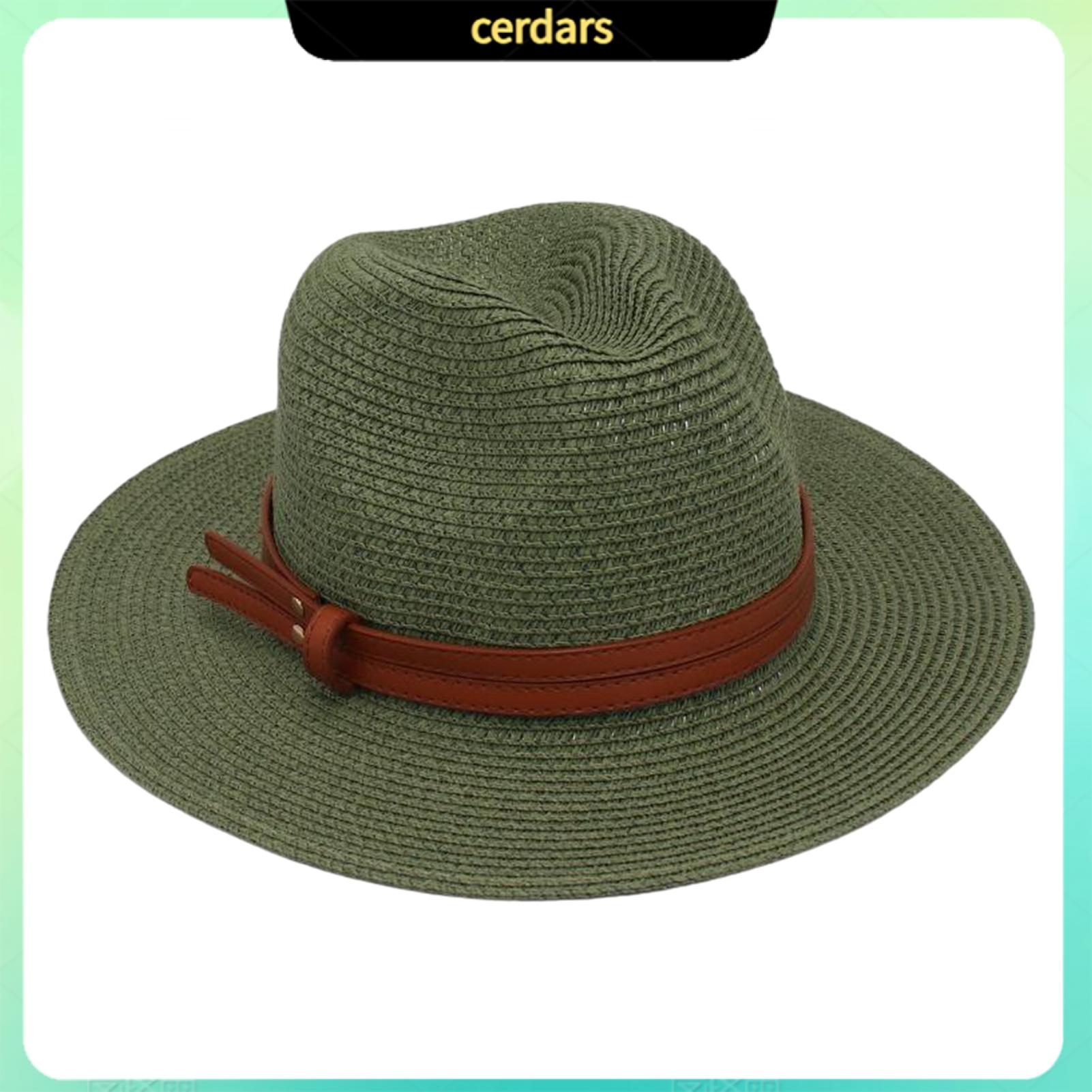 Cerdars Wrinkle Resistant Sun Hat Lightweight Summer Hat Women’s Wide Brim Straw Hat with Faux Leather Belt – Adjustable Foldable Summer Beach Hat for Uv Protection Jazz Style Perfect for Asia Outdoors - 6