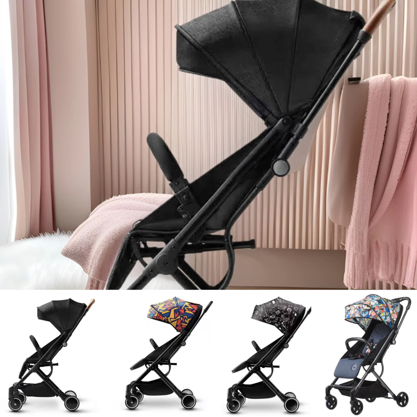 Ultra-Light Baby Stroller - Compact Foldable Travel Pushchair With Reclining Seat & Adjustable Backrest, Breathable Canopy For Newborns To Toddlers