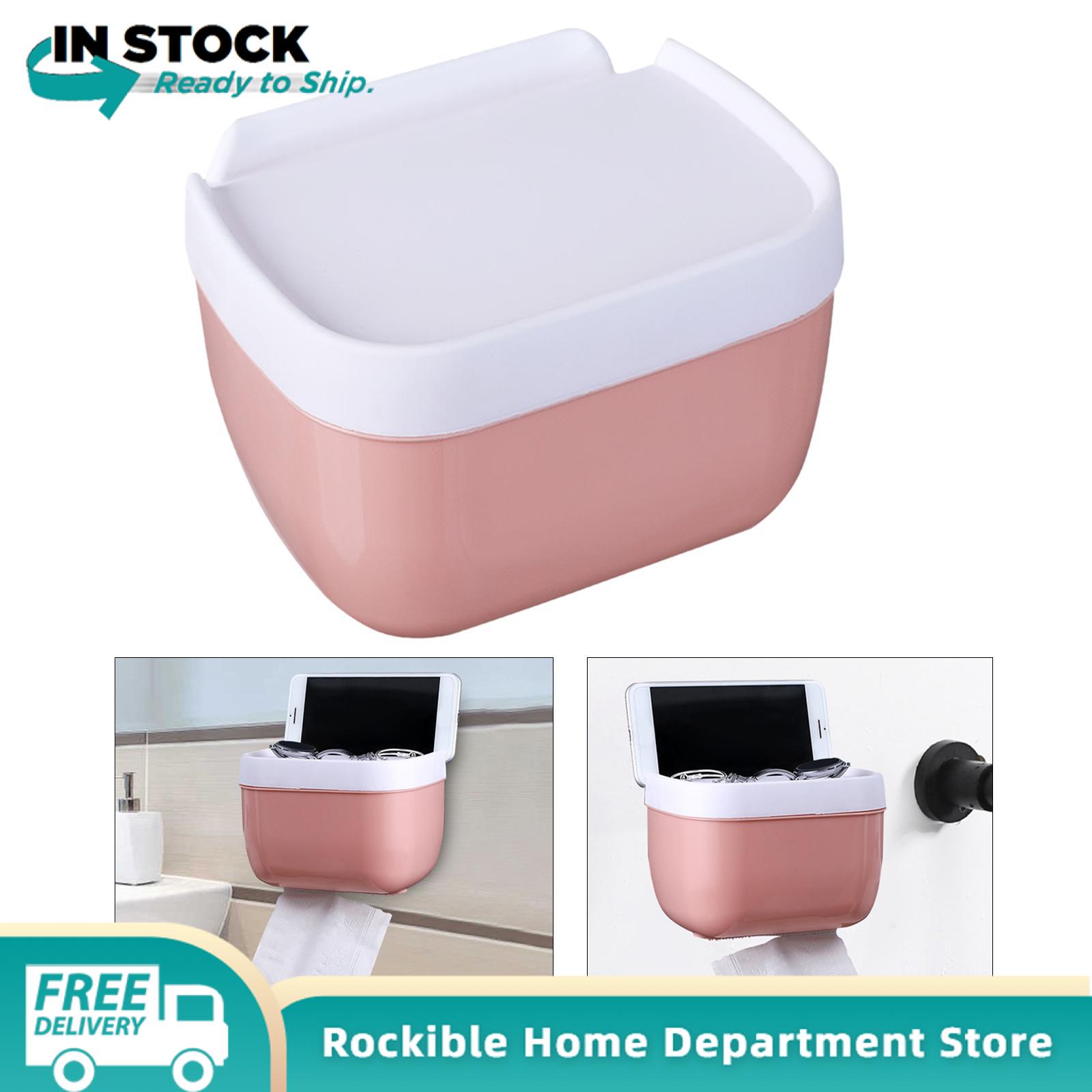 rockible Wall Mounted Toilet Paper Holder with Shelf Waterproof for Toilet