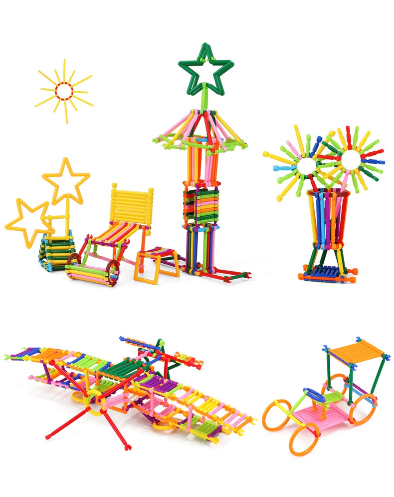 65/120/240pcs Kids DIY Construction Toys Building Blocks Baby
