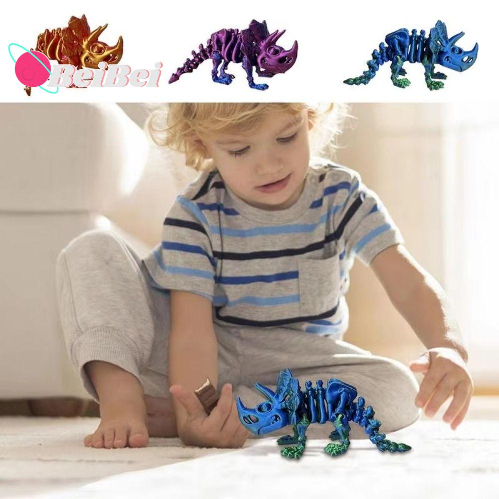 BEIBEI Pha Lê Khủng long pha lê in 3D Miệng Lớn Màu kẹo Đồ chơi khủng long khớp nối 3D Tượng khủng long ghép nối di chuyển được Khớp nối Áo ba lỗ in 3D Quà Tặng trẻ em