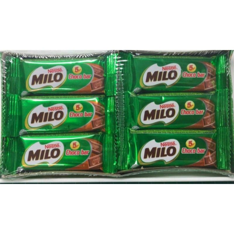 ไมโลแท่ง ไมโล ช็อกโกบาร์ ขนมหวานรสช็อกโกแลต ขนาด 6 กรัม บรรจุ 12 ชิ้น/กล่อง MILO Choco Bar Chocolate ราคา 70 บาท*ส่งฟรี