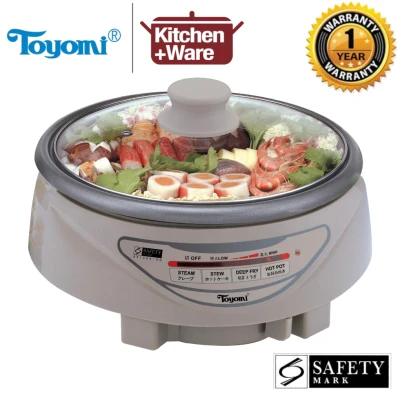 TOYOMI Electric Multi Cooker 3.5L with Glass Lid / Multi Purpose Pan Steamboat Hot Pot / 1 Year Local Warranty
