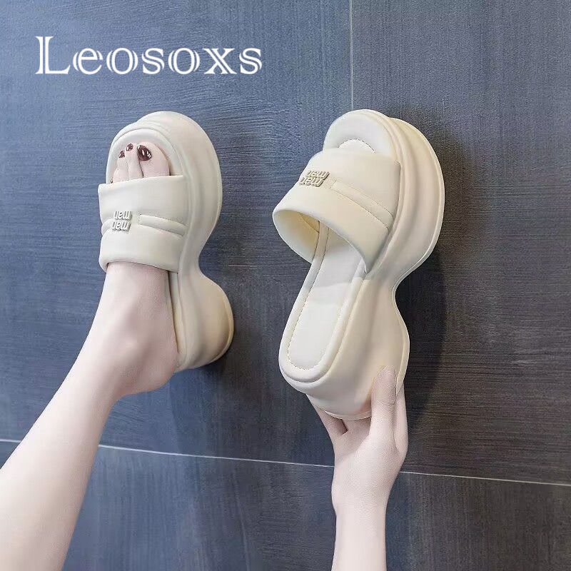 *Leosoxs dép sandal nữ dép bánh mì nữ thời trang dép đế cao Chống Trượt 072802