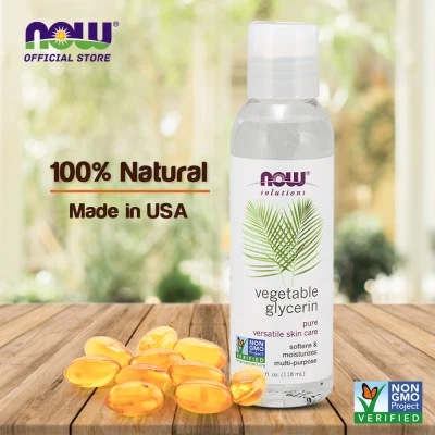 NOW FOODS Solutions, Vegetable Glycerin, 100% Pure, Versatile Skin Care, Softening and Moisturizing, 4-Ounce (118ml)