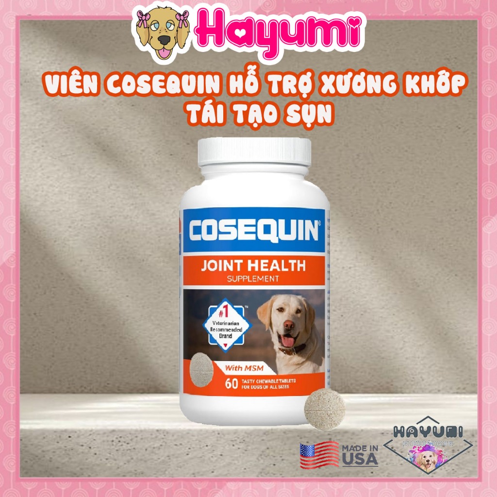 [HÀNG MỸ] VIÊN NHAI COSEQUIN HỖ TRỢ XƯƠNG KHỚP VÀ TÁI TẠO SỤN CHO CHÓ - HAYUMI
