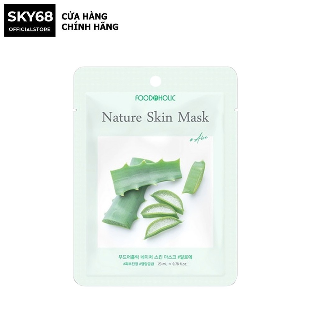  Mặt Nạ Nha Đam Cấp Ẩm Phục Hồi Da Foodaholic Nature Skin Mask 23g - ALOE 