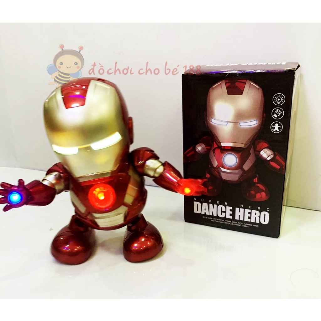 Đồ chơi robot Iron Man người nhện spider man người sắt nhảy múa vui nhộn