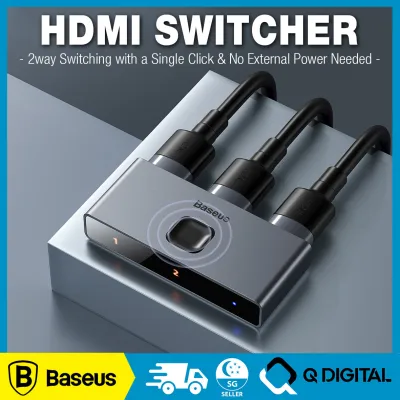 Baseus Matrix HD Switcher HD 4K 60Hz 2 Ports Bi-Direction Compatible with HDMI 1×2/2×1 Adapter 2 in 1 out Converter HDMI Switcher