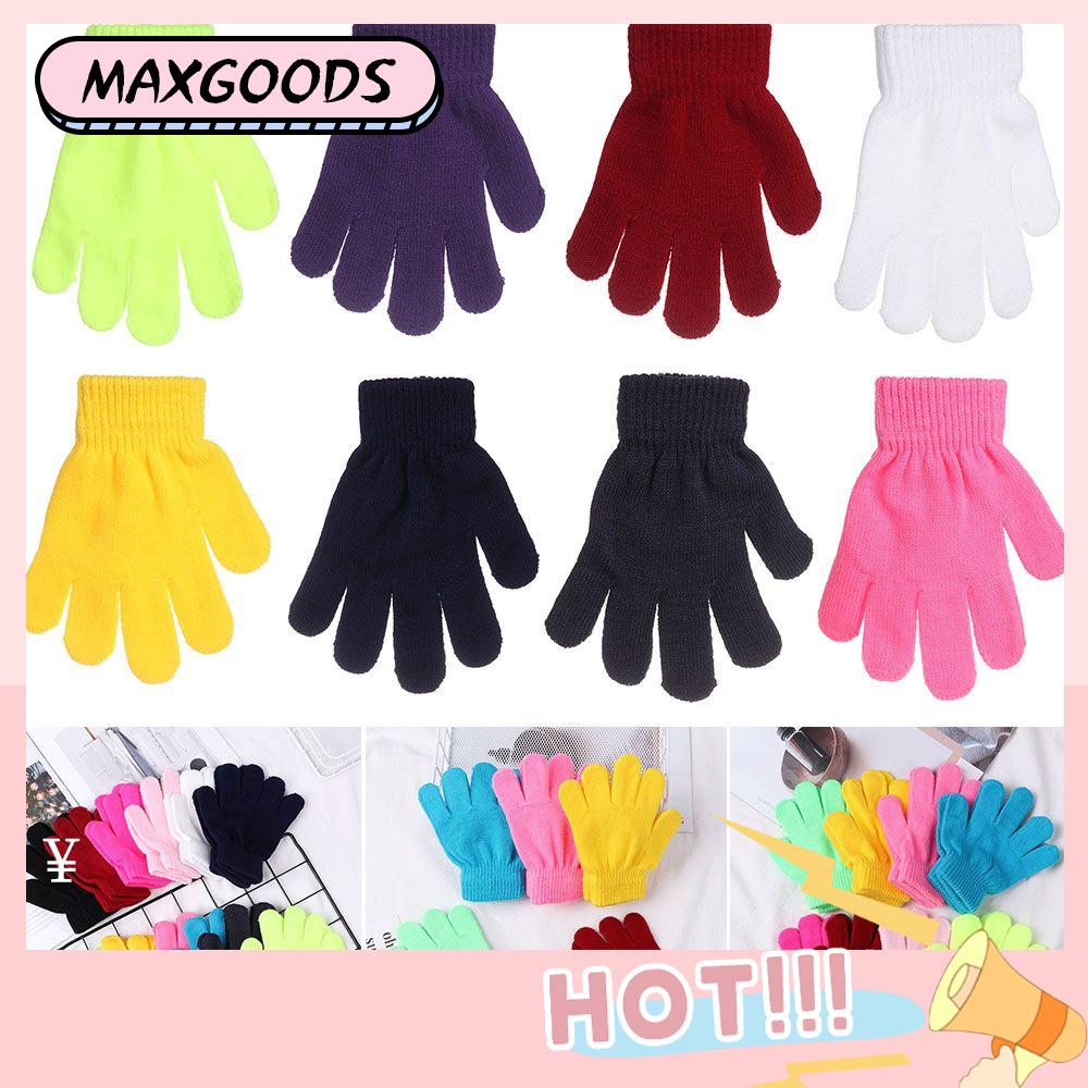 MAXG Mùa đông Cậu bé cô gái Sưởi ấm Kéo dài Dệt kim Găng tay Bọn trẻ