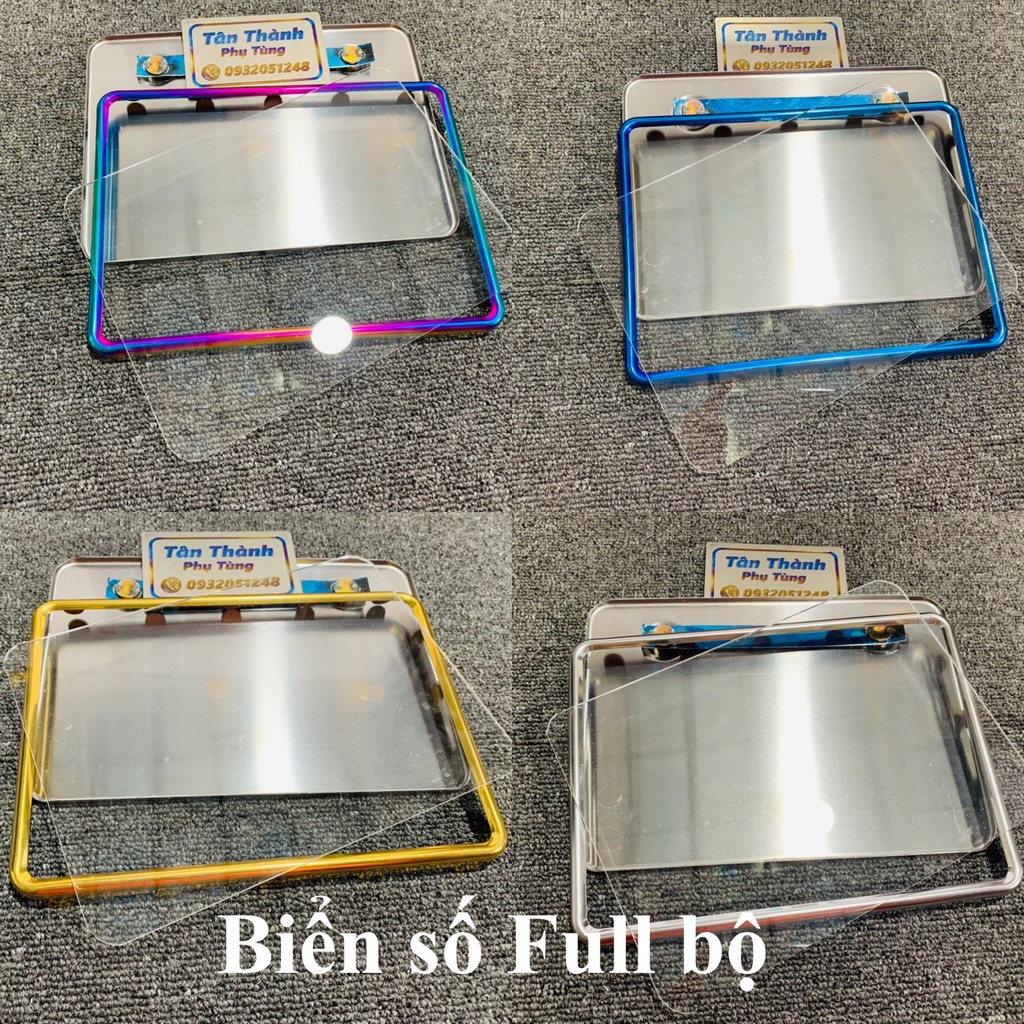 [ HB ]Khung Biển số xe máy: titan, vàng, inox, 7 màu dày, đẹp ( bộ 3 món) chắc chắn sáng
