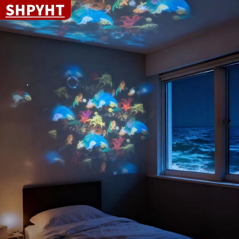 [COD] SHPYHT USB Powered sóng đại dương chiếu LED ánh sáng cho phòng ngủ nhẹ nhàng bầu không khí