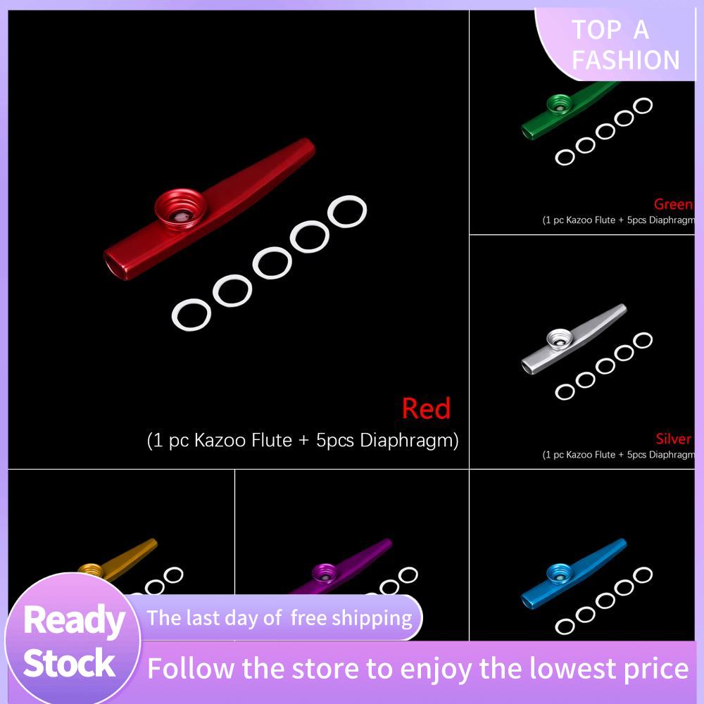 TOP A FASHION Buổi tiệc Quà tặng Bạc Trẻ con Kim khí Màng ngăn 5 chiếc Sáo Kazoo Harmonica
