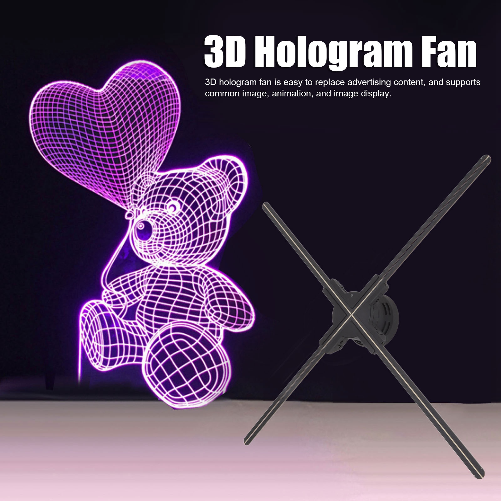 3D โฮโลแกรมพัดลม WiFi แบบเรียลไทม์พัดลมโฮโลแกรมโฆษณาพร้อมรีโมทคอนโทรล 100 ซม. สำหรับ Exhibition Shop Bar ราคา 11,573 บาท*ส่งฟรี