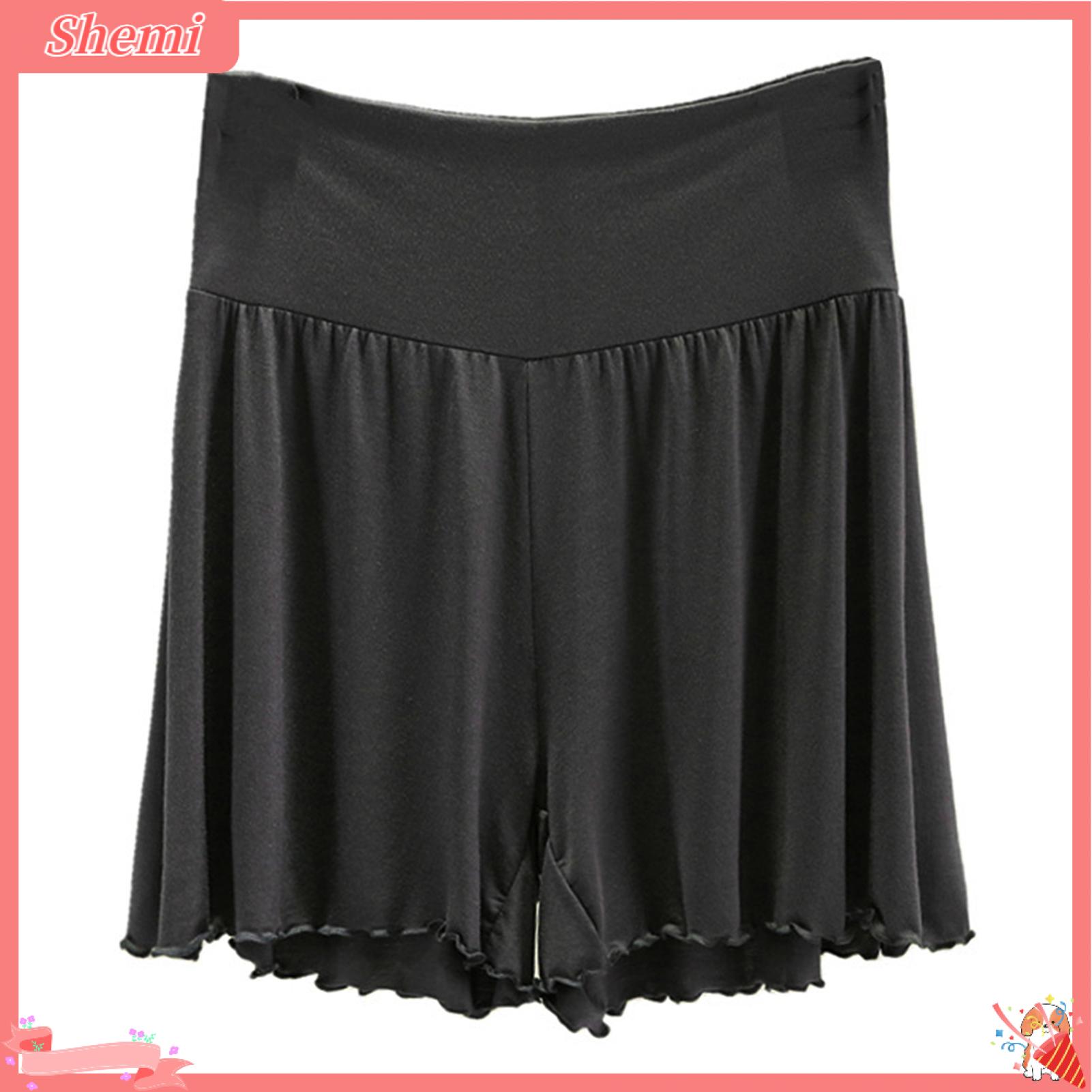 Shemi Phụ Nữ Quần Nóng Đa Năng Phụ Nữ Quần Short eo cao Quần Legging rộng quần soóc mùa hè Cho Phụ Nữ Hợp Thời Trang màu trơn Giản Dị Quần Short Cho Các Hoạt Động Ngoài Trời đai eo đàn hồi quần đùi thời trang
