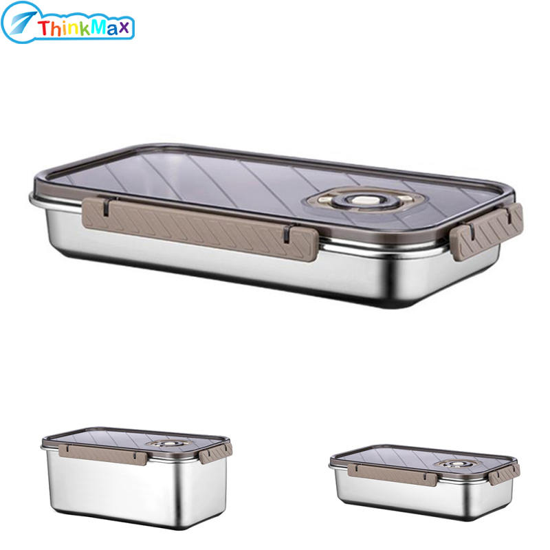 70oz/123oz/204oz Airtight Stackable Bread Container For Kitchen Counter, Time Recording Bread Storage Box With Lid, Stainless Steel Bread Holder For Homemade Bread Toast ราคา 506 บาท*ส่งฟรี