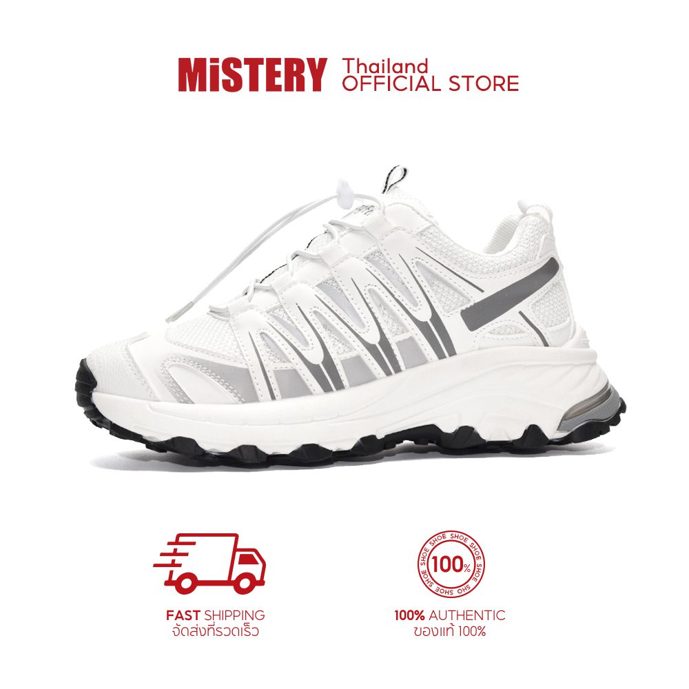 MISTERY รองเท้าผ้าใบส้นสูง รองเท้าวิ่ง รุ่น LIGHTNING สีเทา（MIS-859） ราคา 489 บาท*ส่งฟรี