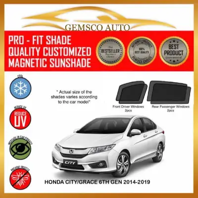 Honda City/ Grace 6th Gen 2014 - 2020 ( 4 pcs ) Car Magnetic Sunshade /Rear Windscreen Sunshade / Boot Tray