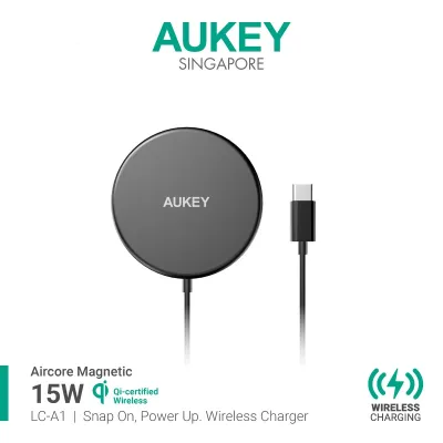 Aukey LC-A1 Snap On 15W Qi-Compatible Fast Wireless Charging Wire (USB-C) for Qi-Compatible Wireless Charging iPhone 12